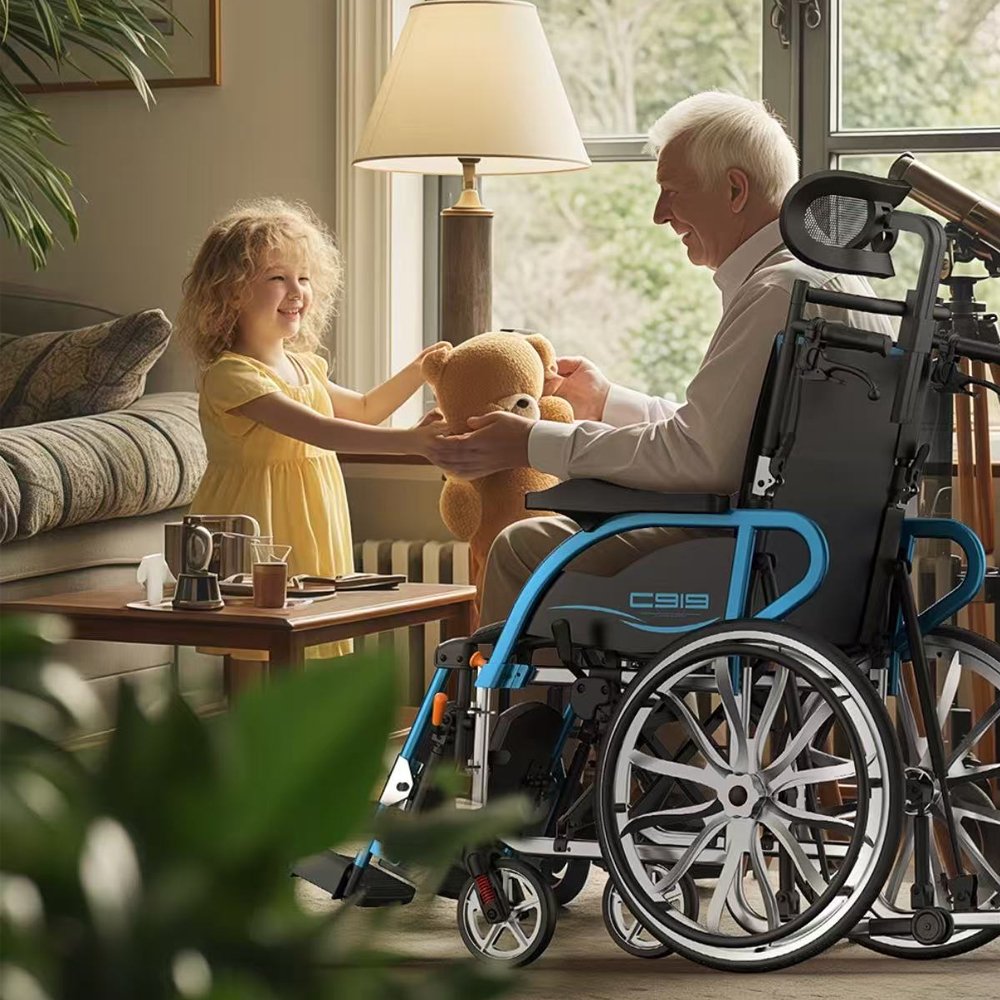 vc906 reclining wheelchair with hydraulic lifting